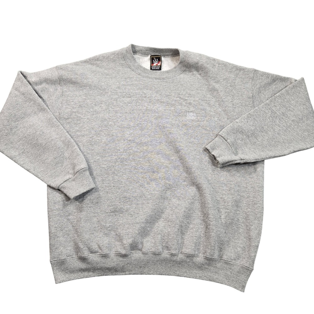 Team USA Sweatshirt Mens 2XL Gray Olympics Crewneck Pullover USA Olympic